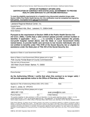 340B Certification Form