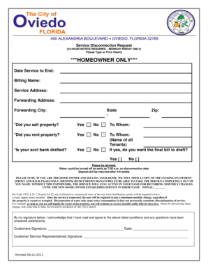 Service Disconnection Request Form