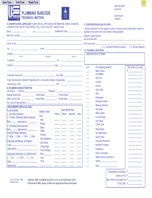 Plumbing Permit Application