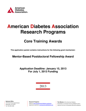 american diabetes association postdoctoral fellowship