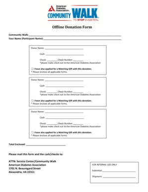 Community Walk Donation Form