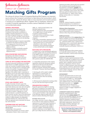Johnson & Johnson Matching Gifts Program Application