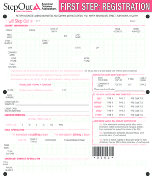 American Diabetes Association Registration Form