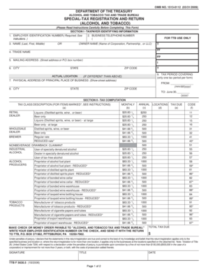 Special-Tax Registration and Return