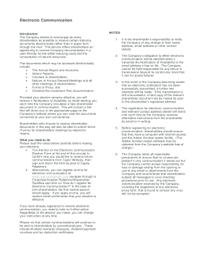 Taylor Wimpey Electronic Communication Election Form