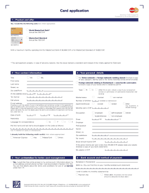 Credit Suisse Card Application