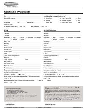Accommodation Application Form