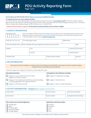 PDU Activity Reporting Form