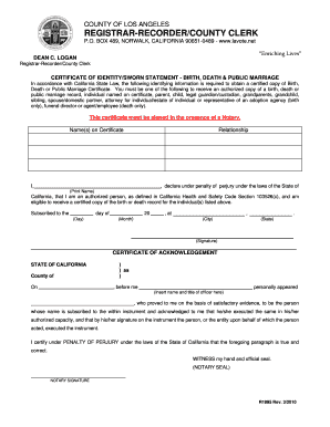 California Certificate of Identity