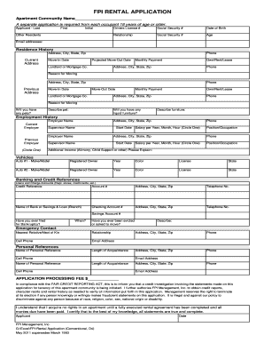 FPI Rental Application