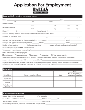 Employment Application Form