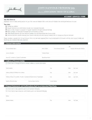 John Hancock Freedom 529 Account Services Form