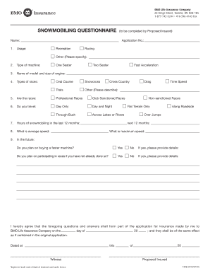 Snowmobiling Questionnaire