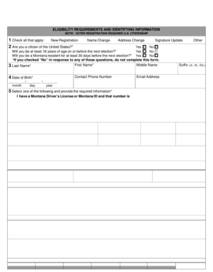 Montana Voter Registration Application