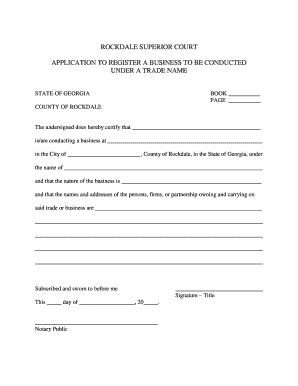 Georgia Trade Name Registration Form