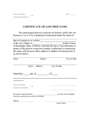 Illinois Certificate of Assumed Name