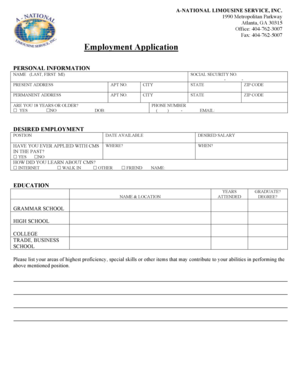 Employment Application