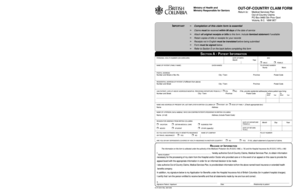 British Columbia Out-of-Country Claim Form