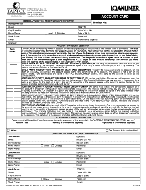 Account Card Member Application