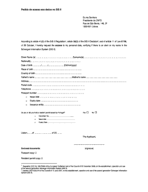 SIS II Data Access Request Form