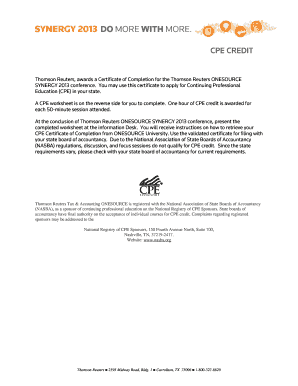 CPE Credit Certificate
