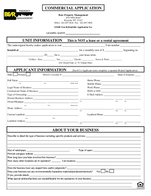 Commercial Rental Application