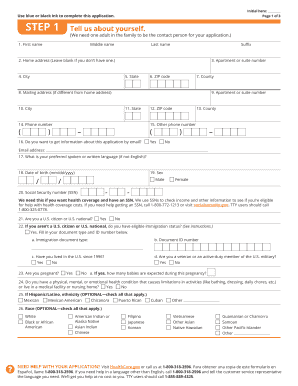 Application for Health Coverage & Help Paying Costs (Short Form)