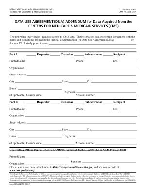 CMS Data Use Agreement Addendum