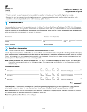 Transfer on Death (TOD) Registration Request