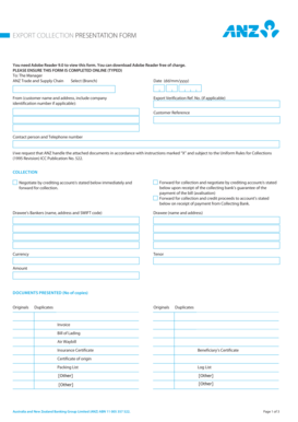 Export Collection Presentation Form