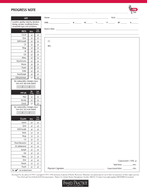 Progress Note Template