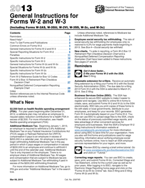2013 IRS W-2 and W-3 Instructions