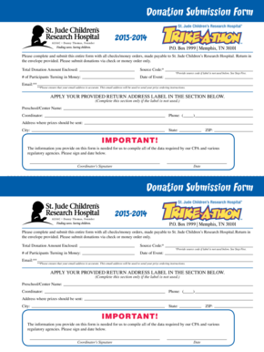 St. Jude Donation Submission Form