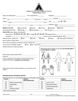 Patient History Form