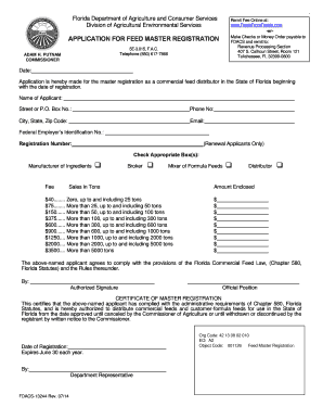 Application for feed master registration - forms.freshfromfl...