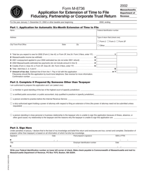 Massachusetts Form M-8736