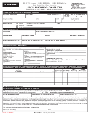 Delta Dental Enrollment Form