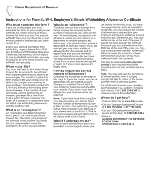 Illinois Employee’s Withholding Allowance Certificate