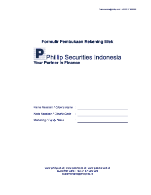 Phillip Securities Indonesia Account Opening Form