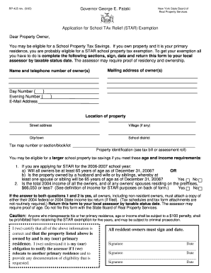 New York STAR Exemption Application