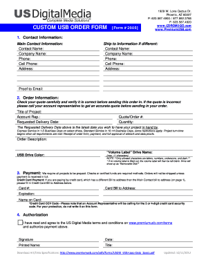 Custom USB Order Form