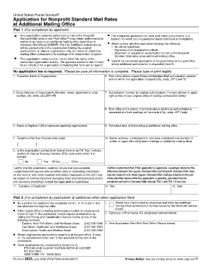 USPS Nonprofit Standard Mail Application