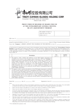 Proxy Form for Shareholders
