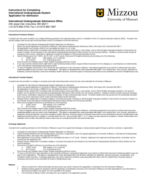 International Undergraduate Student Application for Admission