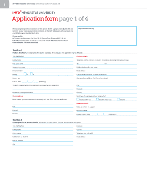 INTO Newcastle University Application Form