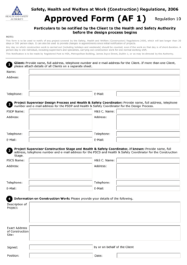 Construction Safety Notification Form