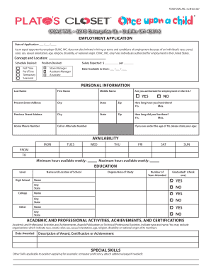 OUAC Employment Application