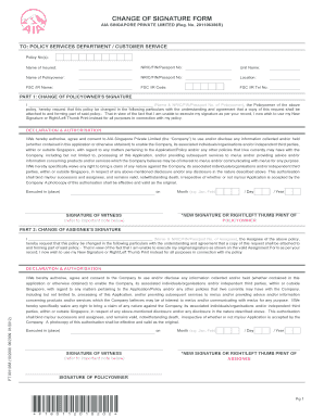 Change of Signature Form