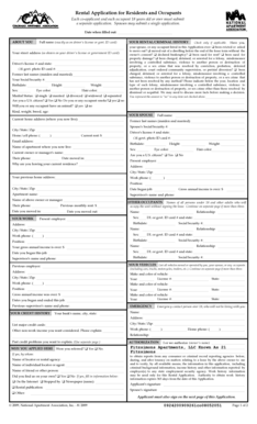 Rental Application for Residents and Occupants