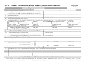 FCC Form 499-A Telecommunications Reporting Worksheet